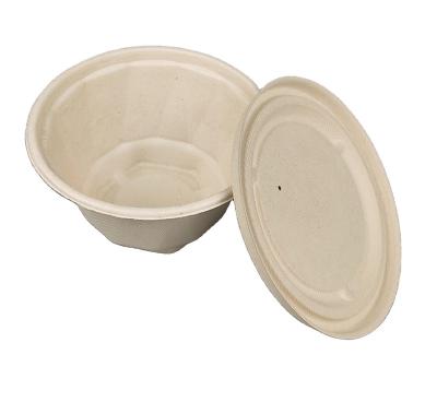 China water & RTS-051 Biodegradable Oil Resistance 1000ml Disposable Hot Noodle Bowl With Lid Sugarcane Bagasse Food Container Bowl for sale