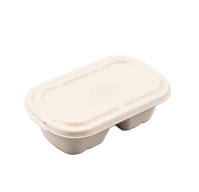 China water & SQS822 Eco - Friendly Biodegradable Oil Resistance Sugar Cane Bagasse Bento Lunch Box for sale