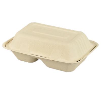 China water & SQS836 Biodegradable Oil Resistance Square Sugarcane Bagasse Take Out Box Packaging For Restaurants for sale