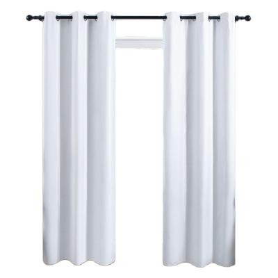 China Blackout Border Coating Full Blackout Solid Color Bedroom Living Room Modern Finished Curtain for sale