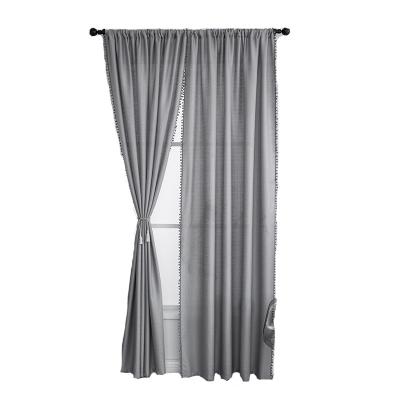 China Specialized Blackout Border For American Foreign Trade Window Kitchen Semi-shading Small Living Room Bedroom Finished Curtain for sale