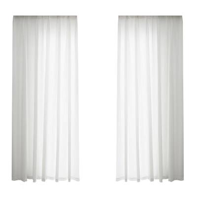 China Vertical Gauze Curtain White Gauze Transparent Balcony Gauze Float Living Room House Blackout Shutter Stripe Window for sale