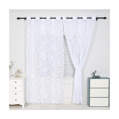 China Indoor Bedroom Gauze House Living Room Curtain Gauze Light Opaque Modern Simple Pure Wind Lace Curtain Blackout Color for sale