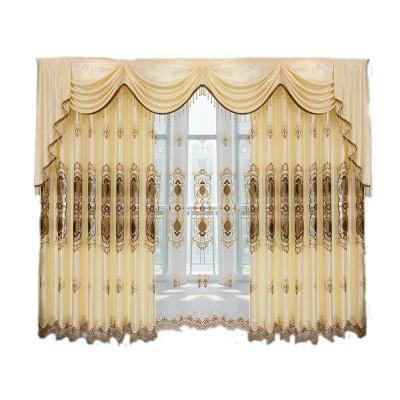 China Blackout Balcony Study Window Screen Manufacturers Supply New European Embroidery Blackout Bedroom Living Room Finished Curtain for sale