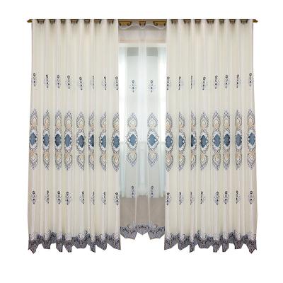 China Balcony Study Window Screen Supply Blackout Finished Products Bedroom Blackout Embroidered European Curtain New for sale