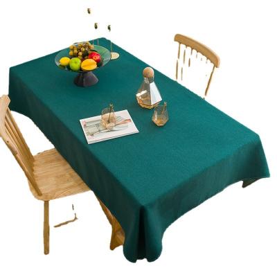 China Nordic Art Solid Color Cotton Linen Table Cloth Waterproof Wind Cloth INS Thickened Blanket Waterproof Towel Table Tea Cloth Outdoor Place Mat for sale