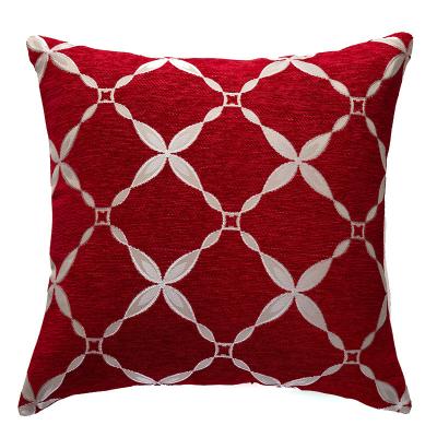 China Hotel Curing Pillow Customized Neil Woven Flower Diamond Lattice Snow INS Back Pillow Case Headrest Single Sofa Pillow for sale