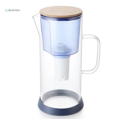 China Cost-Effective Large-Sample Glass Carafe Drinking Water Purifier Choice 3.5L Alkaline Water Filter Pitcher Jug With Handle for sale