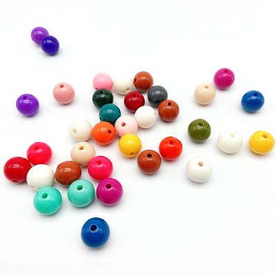 China Wholesale 6-20MM Beautiful Colors Dark Acrylic Opaque Loose Beads Shape Round Plastic Beads Sold By Factory Directly For Jewelry Making for sale