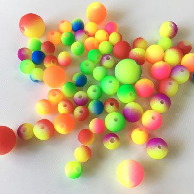 China Wholesale Beautiful Fluorescent Rubber Beads Two Color Rainbow Beads Children's DIY Bracelet Necklace Bead Material for sale