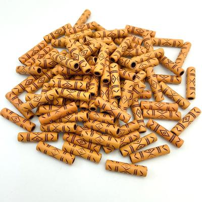 China 1051Pcs/bag Retro Color 6mm*25mm Plastic Wood Beads Acrylic Muslim Prayer Beads For Jewelry Rakhi Making Clothing Shoes Accessories for sale