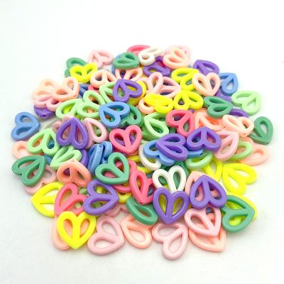 China Jewelry Making Wholesale Macarons Color 16*17MM 1008Pcs/Bag Heart Plastic Beads Acrylic Colorful Beads For Children's Handmade Jewelry Making for sale