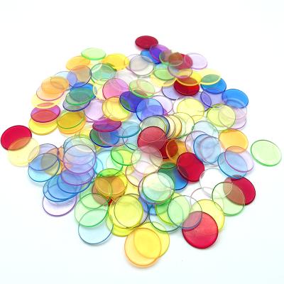 China Bingo Game School Plastic Round Game Chips Teacher Bingo Game Poker Chips Factory Wholesale Transparent 20MM Packing 10000pcs AC-YX-05 for sale