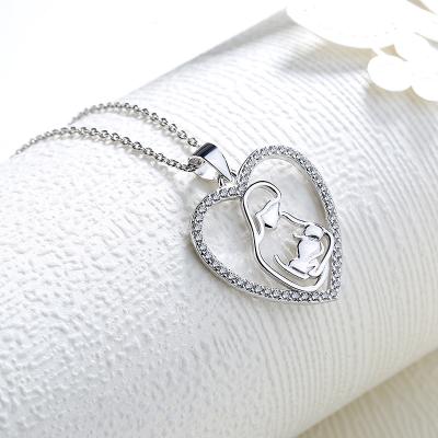 China New Trendy Silver 925 Sterling Silver Pendant Mother's Day Necklace Mother's Day Necklace Mother and Child Necklace From Factory TRENDY for sale