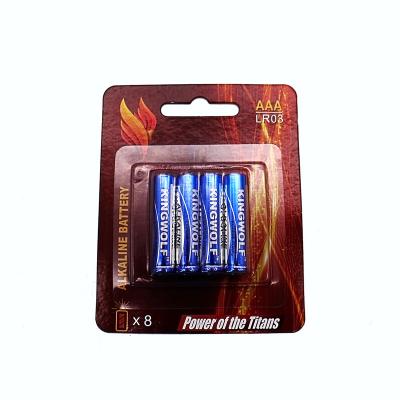 China Msds Oem Industrial Production Line Super Triple Aaa Am4 No.7 No. 7 7 1.5v Lr03 8 Pcs Pack Alkaline Battery For Led Flash Light for sale