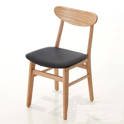 China Hot Sale Modern Minimalist Scandinavian Solid Wood Extendable Backrest Cafe Commercial Home Chips Dining Chair for sale