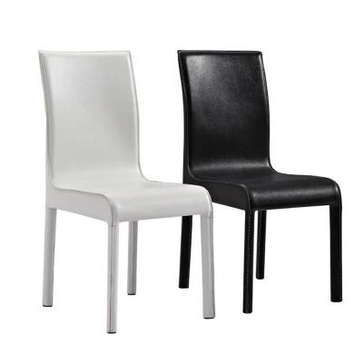 China (Others)Adjustable Cost Effective Modern Minimalist Leather Black And White Reclining High Furniture Dining Chairs for sale