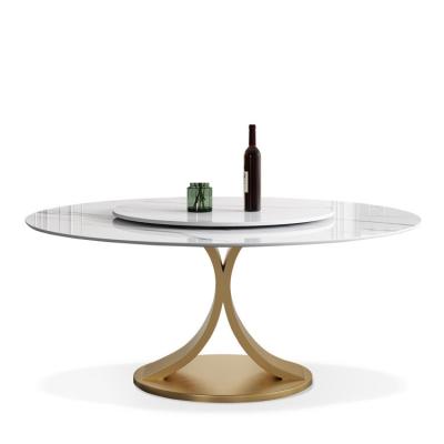 China Sinstered Luxury Stone Dining Table (The Other) Modern Minimalist Light Cost Effective Adjustable With Or Without Round Turntable Table for sale