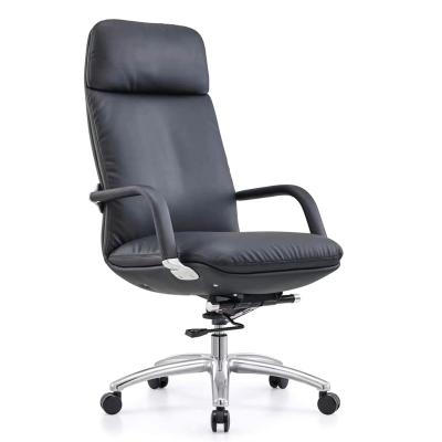 China High Quality Luxurious Adjustable Business Upholstery Aluminum Frame (Height) With Leather Office Chair for sale