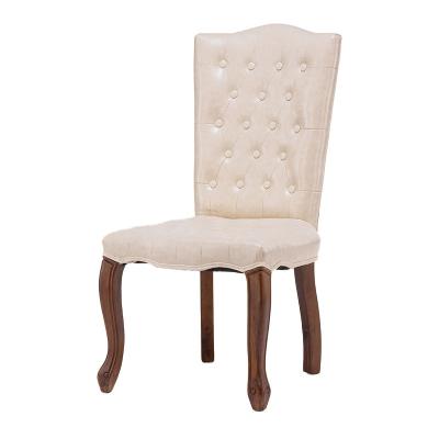 China European Simple Soft Backrest Home Restaurant Cafe Hotel Mid Century Cushion Retro Solid Wood Dining Chairs Hotel Chair for sale