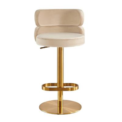 China Super Comfortable Creative Light Luxury Cafe Hotel Restaurant Stainless Steel Leisure High Stool Chairs Swivel and Lift Bar Chairs for sale