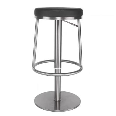 China Wholesale Super Comfortable Modern Light Stainless Steel Cafe Bar Umpire Chair Lift Swivel Bar Chair Luxury Bar Stools for sale