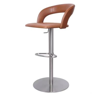 China Super comfortable scandinavian lightweight luxury bar stool stainless steel or carbon steelsteel chairs bar cafe bar stools lift up swivel umpire chair for sale