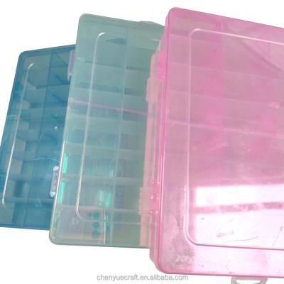 China Safe and Non-toxic High Quality Grids Plastic Storage Box for Jewelry Button Beads Earring Rectangle Case for sale