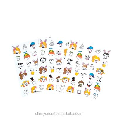 China Safe And Non-toxic Cute Feelings And Emotions Cartoon Sticker Waterproof Sticker With Different Face Expressions PVC for sale