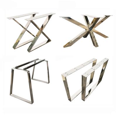 China Contemporary Chrome Custom Coffee Table Base Jig Frame Metal Feet Rectangular Dining Legs For Office Furniture for sale