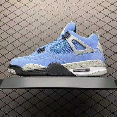 China Fashion trend brand shoes AJ 4 UNC college blue sail retro Putian high quality shoes sport basketball shoes men casual sneakers for men for sale