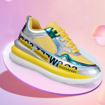 China CUSHIONING Newest Fashion Shiny Sneakers Shoes Wholesale Women High Quality Platform Sports Shoes Women for sale