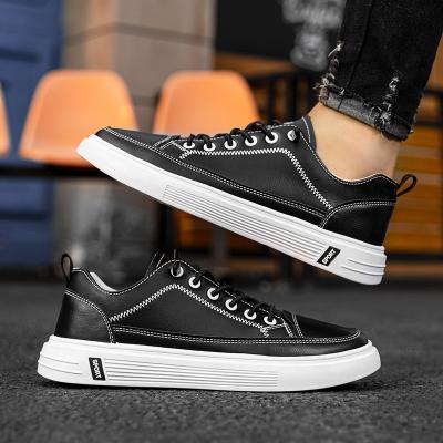 China New Arrivals Sweat-absorbent Sneakers Style Comfortable Leather Causal Men Shoes Breathable Skateboat Shoes for sale