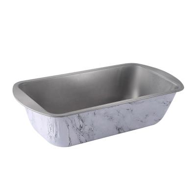 China Durable Classic Model 10.1x5x2.5 Inch Cake Pan Tinplate Bakeware Oblong Cake Durable Marble Pan for sale