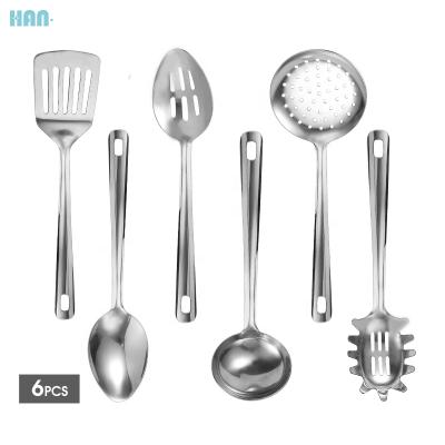 China Sustainable High Quality Stainless Steel Kitchen Utensil Set 6 Pieces With Kitchen Tool Kit for sale