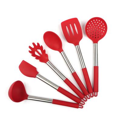 China Viable Customization Color Silicone Stainless Steel Kitchen Tool Kit with Cookware Set for sale