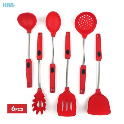 China XINGHAN Customization Viable Silicone Kitchen Tool Kit With Stainless Steel Cookware Set for sale