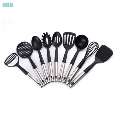 China Viable Wholesale Customize Kitchen Home Tools Nylon Utensils Set With Stainless Steel Handles Kitchen Tools for sale