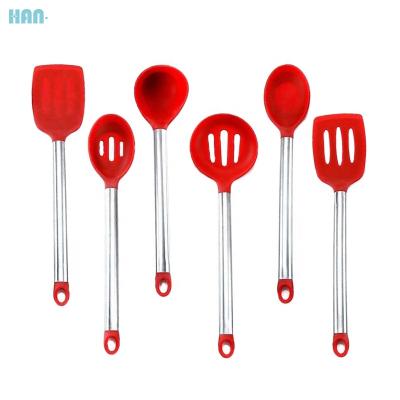 China 2020 Sustainable New Food Grade Kitchen Gadgets 6 Pieces Stainless Steel Nylon Kitchen Utensil Set for sale