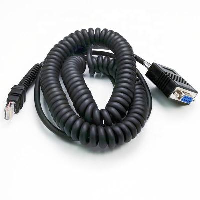 China For Zebra SOTESIN 5m Serial Cable RS232 Barcode Reader Cable For Zebra LI3608 LI3678 DS3608 DS3678 Coiled Spiral Support Power 12V for sale