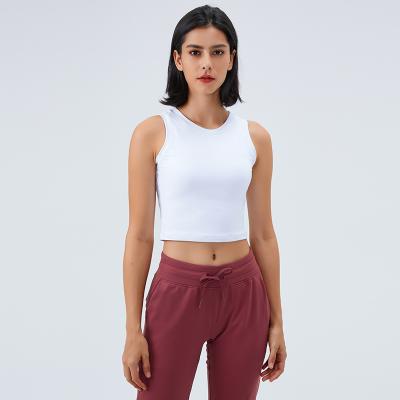 China Breathable Wholesale Women Sports Crop Vest Top Crew Neck Yoga Top Active Wear for sale