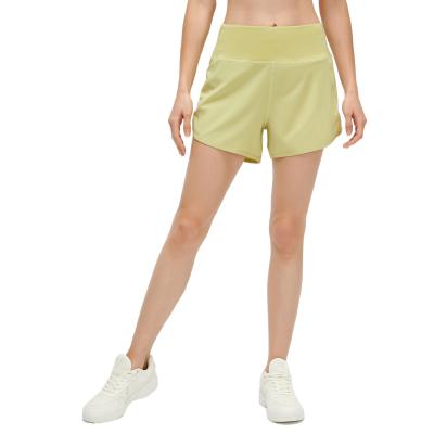 China Hygroscopic And Sweat Releasing Women's High Waist Fitness Yoga Shorts Shaping Leisure Light Sports Hot Pants With Zipper Pockets for sale