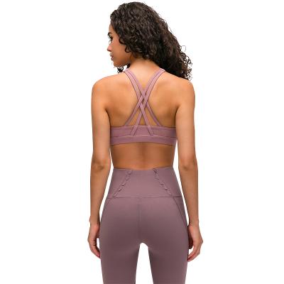 China 2021 New Arrival High Quality Cross Backless Running Underwear Yoga Fitness Running Sports Bra Breathable for sale