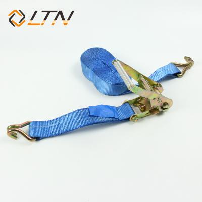 China Hot Selling Good Quality Polyester Fiber Rachet Tie Down Lashing Strap for sale