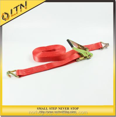 China 25mm To 100mm Truck Polyester Polyester Ratchet Tie Down / Lashing Belt Cargo Strap for sale