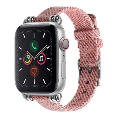 China Adjustable Multiple Colors Custom Soft Sailcloth Watch Band Canvas Watch Strap For Apple Watch Sport Fabric Multi Colors Aceeptable Fashion for sale