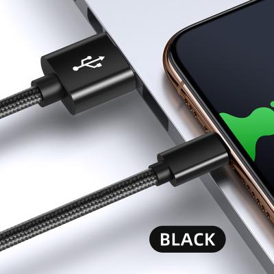 China For Apple 2021 5V 2.1A Mobile Phone Good Quality Woven Data Cable USB to iPhone 8 Pin Charger Cable For for sale