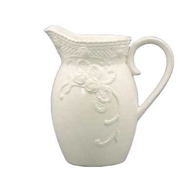 China New Selling Porcelain Home Decor Viable Chinese Lager Dimension Ceramic Pitcher. for sale