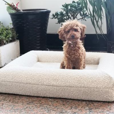 China YangyangpetWashable Neutral Cream Buckle Blanket Detachable Waterproof Yarn Waterproof Canvas Orthopedic Foam Dog Bed for sale