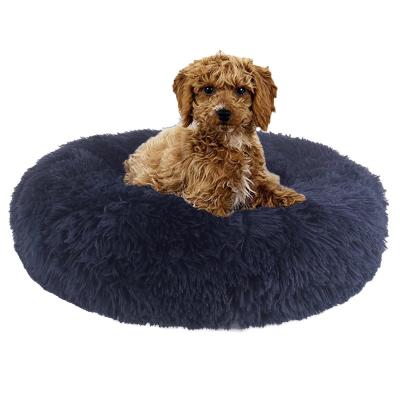 China YangyangPet Polyester Fiber Waterproof Fluffy Removable Blanket Around Comfy Calming Donut Dog Bed for sale